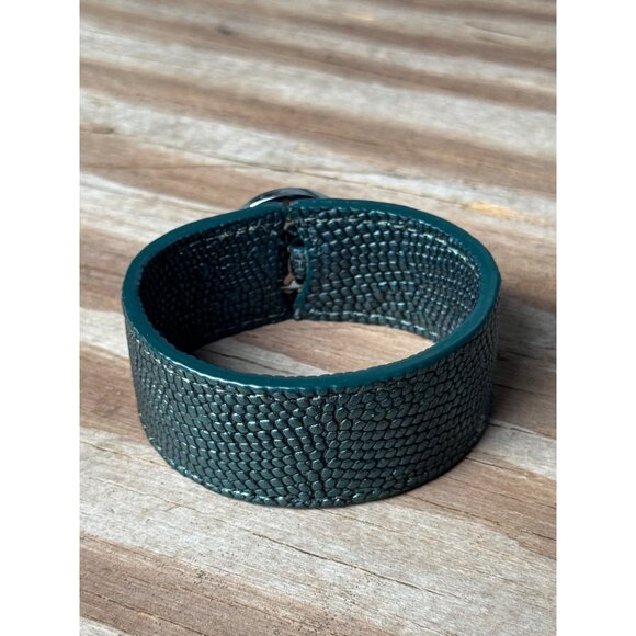 Tory Burch Logo Double Snap Green Bracelet in pouch - Picture 4 of 7